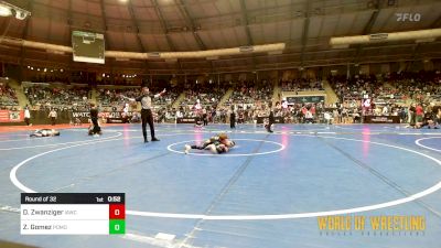 55 lbs Round Of 32 - Dake Zwanziger, Immortal Athletics WC vs Zane Gomez, Pomona Elite