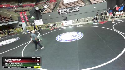 98 lbs Quarterfinal - Julian Almanza, California vs Braydon Perales, Ceres Pups Wrestling Club