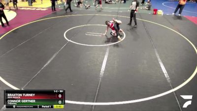 90 lbs Quarterfinal - Connor Gertner, TMBWWG vs Braxton Turney, New Prague