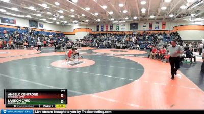 149 lbs Champ. Round 1 - Angelo Centrone, Cortland State vs Landon Card, Cornell College