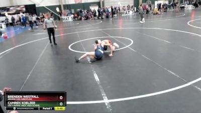 98 lbs Cons. Round 2 - Camren Koelzer, Lee`s Summit West High School vs Brenden Westfall, Abilene Kids Wrestling