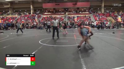 168 lbs Round 1 - Tuxley Kirkhart, Mulvane Wrestling Club vs Jerrimyah Johnson, Rhodes Supreme Avengers