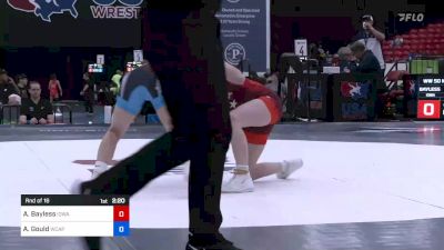 50 kg Rnd Of 16 - Ava Bayless, Iowa Womens Wrestling Club vs Aleeah Gould, Army (WCAP)