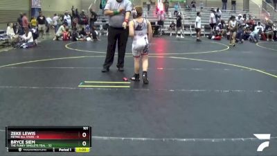 101 lbs Round 5 (6 Team) - Bryce Siem, The Funky Singlets Teal vs Zeke Lewis, Metro All Stars