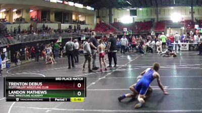 95 lbs 3rd Place Match - Trenton Debus, Scottsbluff Wrestling Club vs Landon Mathews, MWC Wrestling Academy