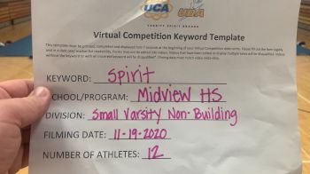 Midview High School [Small Varsity - Non Building] 2020 UCA Miami Valley Virtual Regional