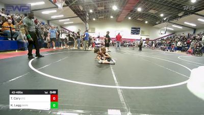 43-46 lbs Rr Rnd 2 - Taylor Cary, Owasso Takedown Club vs Kayde Legg, Barnsdall Youth Wrestling