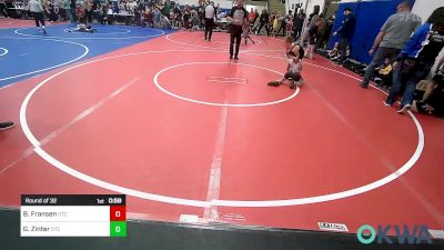 58 lbs Round Of 32 - Blake Fransen, Grove Takedown Club vs Grady Zinter, Owasso Takedown Club