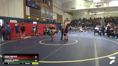 220 lbs Champ. Round 1 - Leon Trevor, Citrus Valley vs Manuel Garza, Bloomingtonn