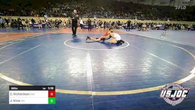 86 lbs Quarterfinal - Cale Richardson, Oklahoma Wrestling Academy vs Jett Kline, HBT Grapplers