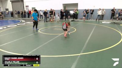 65 lbs Round 1 - Kaleila Miller, Alaska Battle Cats Wrestling Club vs Haley Marie Jones, Alaska