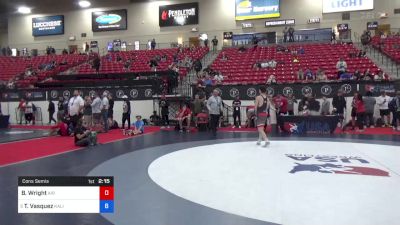 60 kg Cons Semis - Bubba Wright, Air Force Regional Training Center vs Teegan Vasquez, Kalispell Wrestling Club