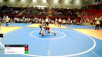 100 lbs Quarterfinal - Colby Cook, Black Fox Wrestling Club vs ZA MCINTOSH, Glenpool Youth Wrestling