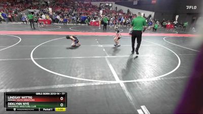 77 lbs Cons. Round 4 - Lindsay Wittig, Neenah Youth Wrestling vs Deklynn Nye, Waunakee Wrestling Club