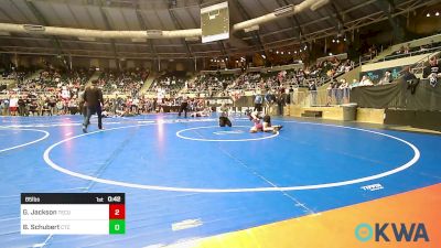 85 lbs Round Of 16 - Gunner Jackson, Tecumseh Youth Wrestling vs Bowen Schubert, Chandler Takedown Club