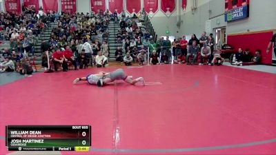 132 lbs Cons. Round 5 - William Dean, Central Of Grand Junction vs Josh Martinez, Cedaredge