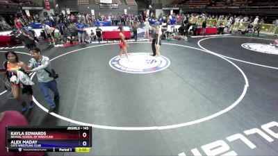 145 lbs Semifinal - Kayla Edwards, Revival School Of Wrestling vs Alex Maday, Cats Wrestling Club