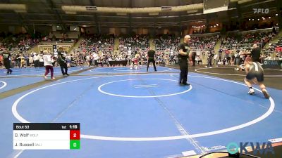 90 lbs Quarterfinal - Denver Wolf, Wolfpak Wrestling vs Jaxson Russell, Salina Wrestling Club