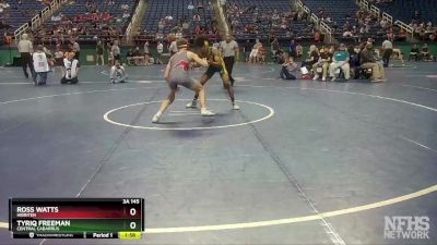 3A 145 lbs Champ. Round 1 - Tyriq Freeman, Central Cabarrus vs Ross Watts, Hibriten