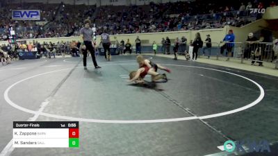 43 lbs Quarterfinal - Kannon Zappone, Barnsdall Youth Wrestling vs Miles Sanders, Sallisaw Takedown Club