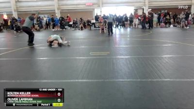 100 lbs Round 3 - Kolten Keller, Beaverton Elementary School vs Oliver Lamiman, L`anse Creuse Middle School East