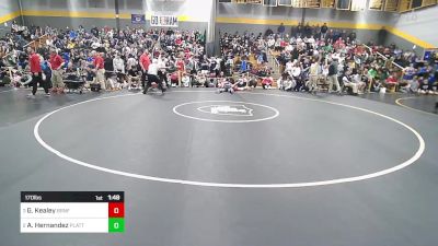 170 lbs Semifinal - Greg Kealey, Branford vs Ahmed Hernandez, Platt