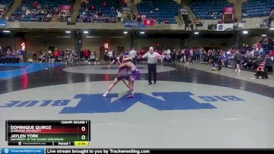 157 lbs Champ. Round 1 - Jaylen York, University Of The Ozarks (Arkansas) vs Dominique Quiroz, Schreiner University