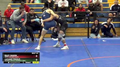 125 lbs Cons. Round 3 - Riley Siason, Menlo College (Calif.) vs Luciano Fasulo, Eastern Oregon University (Ore.)