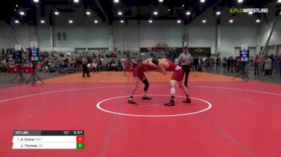 157 lbs Consi of 8 #1 - Andrew Crone, Wisconsin vs Justin Thomas, Oklahoma