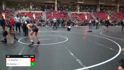 105 lbs Cons. Round 4 - Adriel Sanchez, Garden City Wrestling Club vs Makai Smalley, Open Mats Wrestling Club