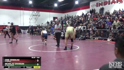 220 lbs 1st Place Match - Nicholas Sahakian, St John Bosco vs Jose Zendejas, La Quinta