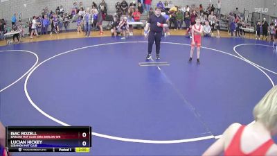 86 lbs Cons. Round 2 - Isac Rozell, Barlow Mat Club (DBA Barlow Wr vs Lucian Hickey, Lebanon Mat Club