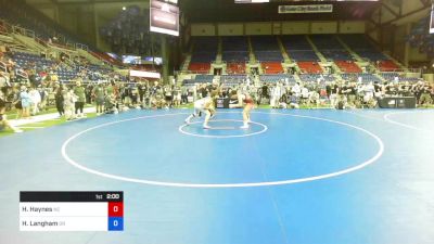 220 lbs Cons 32 #1 - Hayden Haynes, North Carolina vs Hunter Langham, Oregon