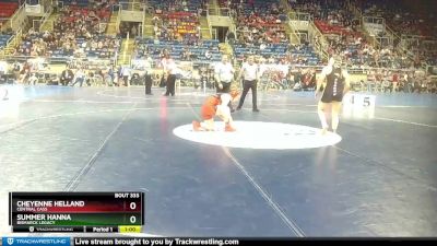 145 lbs Cons. Round 3 - Cheyenne Helland, Central Cass vs Summer Hanna, Bismarck Legacy