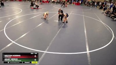 120 lbs Quarterfinal - Weston Hoebing, Minnesota vs Henry Neisius, Rosemount Irish Wrestling