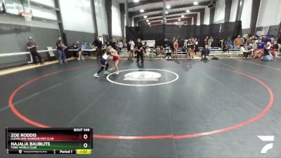 90 lbs Round 2 - Zoe Roddis, Cleveland Warrior Mat Club vs Najalia Baublits, Toro World Club