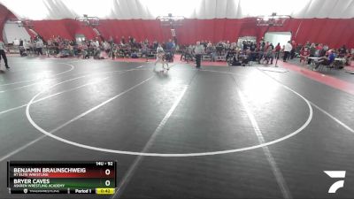 92 lbs Cons. Semi - Bryer Caves, Askren Wrestling Academy vs Benjamin Braunschweig, RT Elite Wrestling