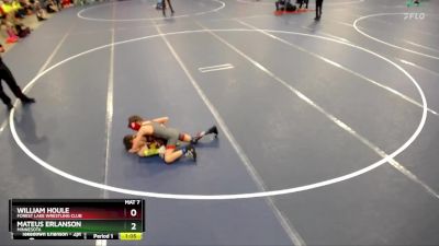 71 lbs Champ. Round 1 - William Houle, Forest Lake Wrestling Club vs Mateus Erlanson, Minnesota