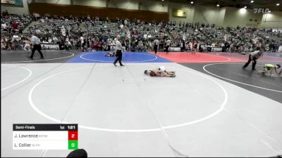 66 lbs Semifinal - Julian Lawrence, Redwave Wrestling vs Lucas Collier, Alpha Dawg