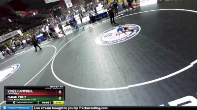 63 lbs Cons. Round 2 - Isaiah Cruz, Total Kaos Wrestling Club vs Vince Campbell, California