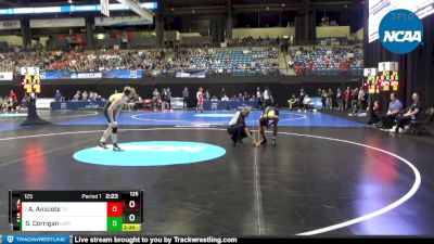 125 lbs Quarterfinal - Anthony Aniciete, Tiffin vs Shane Corrigan, Wisconsin-Parkside