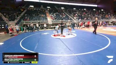 82 lbs Quarterfinal - Joshuah Hernandez, Cody Wrestling Club vs Braxton Marcotte, Casper Wrestling Club