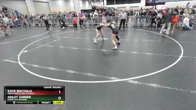 100 lbs Champ. Round 1 - Kinley Harker, Kobra Kai Training vs Katie Biscoglia, Ubasa Wrestling Academy