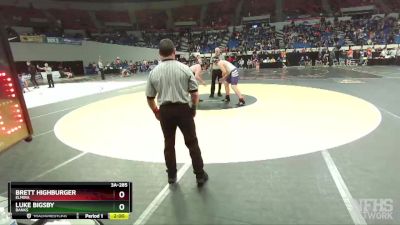 3A-285 lbs Semifinal - Brett Highburger, Elmira vs Luke Bigsby, Banks