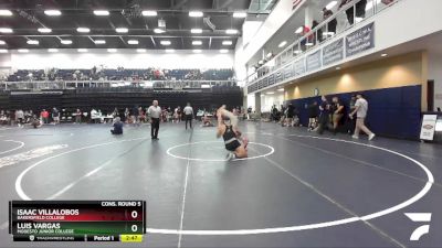 184 lbs Cons. Round 5 - Isaac Villalobos, Bakersfield College vs Luis Vargas, Modesto Junior College