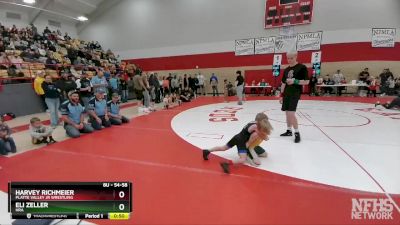 54-58 lbs Round 2 - Eli Zeller, HRA vs Harvey Richmeier, Platte Valley Jr Wrestling