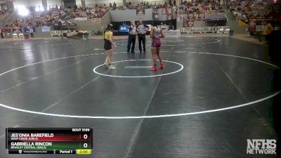 Girls 120 lbs Semifinal - Gabriella Rincon, Bradley Central (Girls) vs Jes`onia Barefield, West Creek (Girls)