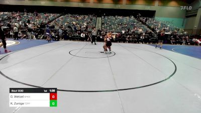 144 lbs Round Of 16 - David Wetzel, Spanish Fork vs Kiyanno Zuniga, Toppenish