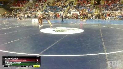 140 lbs Champ. Round 1 - Khendra Garcia, Carrington vs Mary Peltier, Turtle Mountain Community High School