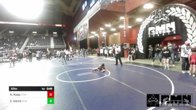 62 lbs Final - Kipton Kopp, Sturgis Youth WC vs Cree Garza, Spokane Wrestling